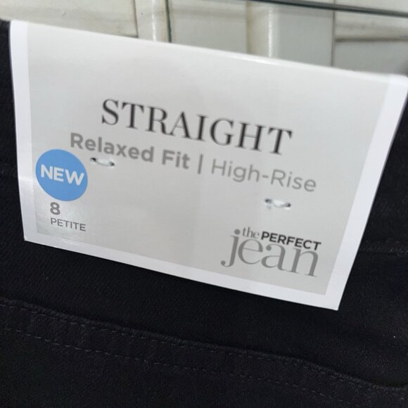 NWT CHRISTOPHER & BANKS Straight Relaxed Fit High Rise "Perfect Jean" Black 8P - Picture 4 of 10